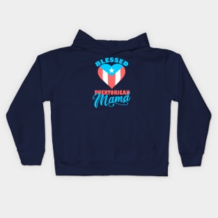 Puerto Rican Mama Blessed Boricua Flag Mom Gifts Kids Hoodie